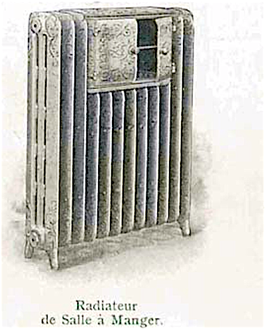 Radiateur de Salle à Manger radiateur chauffe-plats "Compagnie National des Radiateurs" époque 1900 , le four permet le maintien au chaud des plats et assiettes , l'ancêtre de nos micro-ondes .