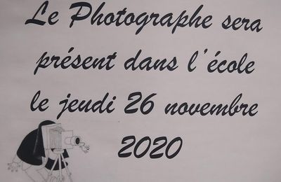 Maternelle et Elémentaire : photos individuelles jeudi 26 novembre