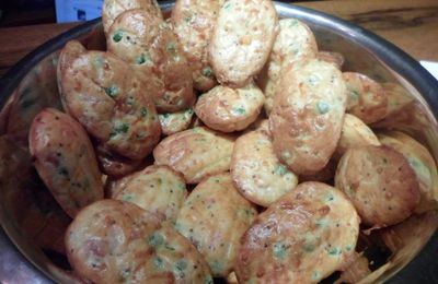 Madeleines aux petits pois lardons