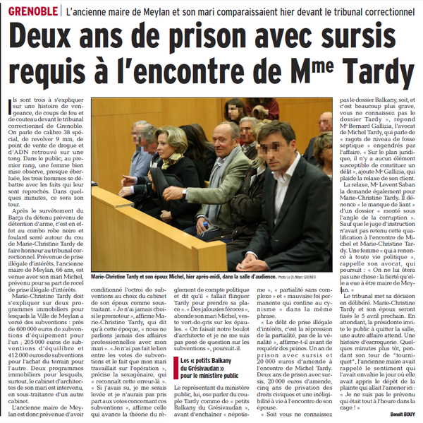 Le procès Tardy a quand même eu lieu et la commune est bien reconnue partie civile