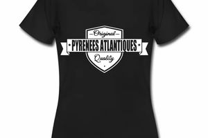 T shirt Aquitaine noir femme Original Pyrénées-Atlantiques 64