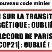 Vers un code minier contraire à l'urgence climatique?