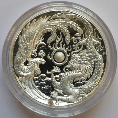 Dragon et Phenix/ Dragon and Phoenix silver coin