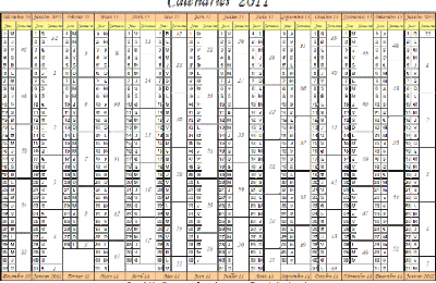 Le calendrier 2011