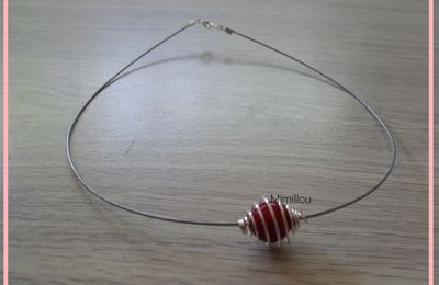 Collier rouge cage