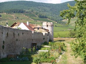 Les remparts de la ville très bien conservés et la seigneurie du village (Lupfen-Schwendi).