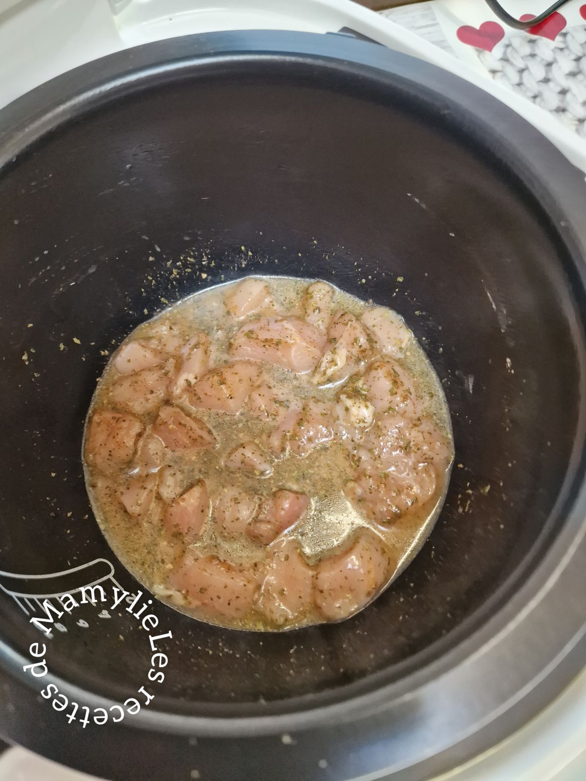 Risotto à ma façon au poulet, petits pois, carottes et dés de tomates (multicuiseur 45 en 1 de Tefal)