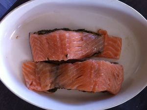 Pavés de saumon farcis à l'oseille Dukan