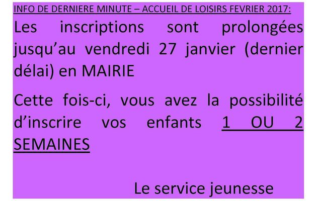 info de dernière minute