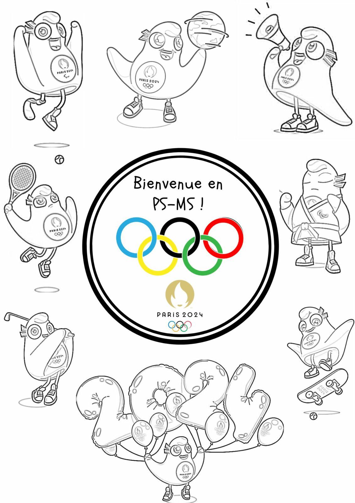 Jeux olympiques 2024- mascottes et coloriages - LA CLASSE DE PEPE