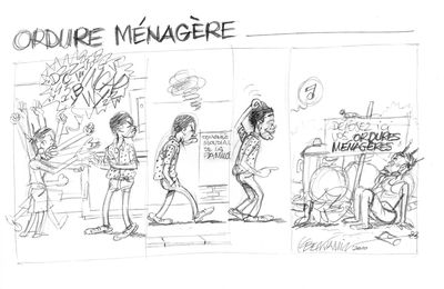 Crayonné du Strip "Ordure ménagère"