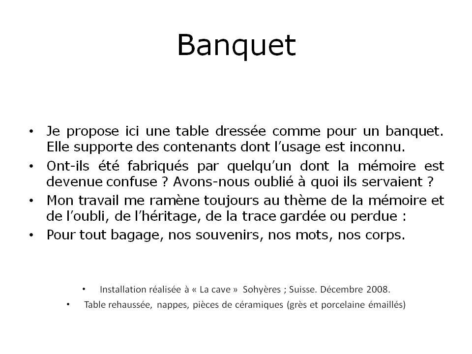  2008-2010 : Les banquets, album