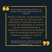 EL CONGRESO NACIONAL INDÍGENA YUCATÁN Y LA RED DE APOYO AL CONCEJO INDÍGENA DE GOBIERNO JO' CONDENAN LOS ACTOS DE PROVOCACIÓN CONTRA EL PUEBLO MAYA DE HOMÚN - Congreso Nacional Indígena