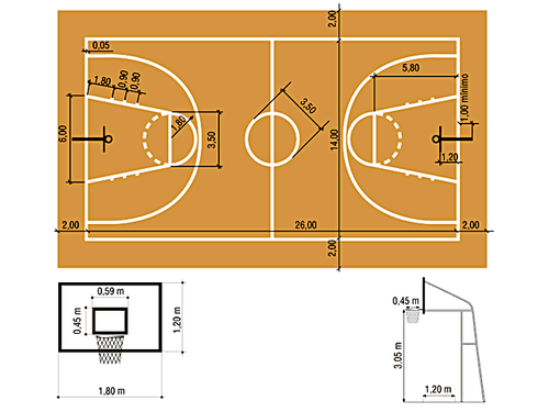 Medidas Reglamentarias De Una Cancha De Baloncesto 