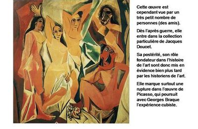 Etude d'une oeuvre patrimoniale, "les demoiselles d'Avignon", Picasso, 1907