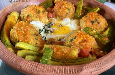 Tajine de boulettes de légumes aux œufs