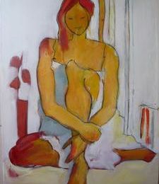 femme assise - huile