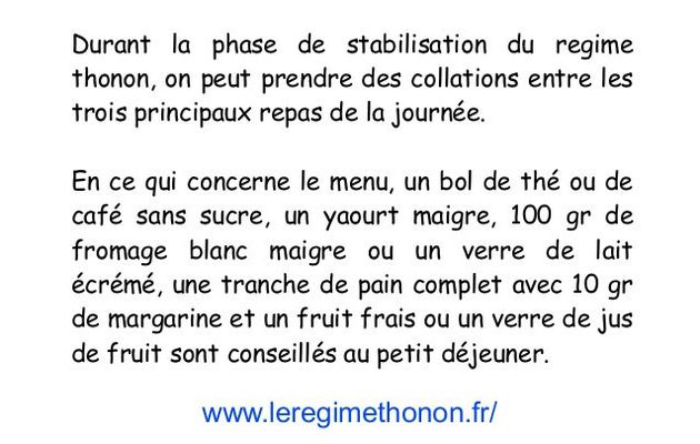 Phase de stabilisation thonon