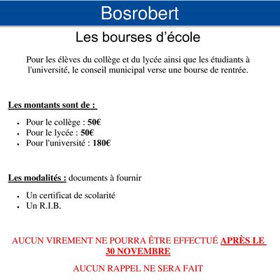 Les bourses d'école