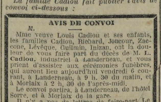 Affaire Cadiou...  Zaccone… Louise Zaccone... La tante de Louis Cadiou....