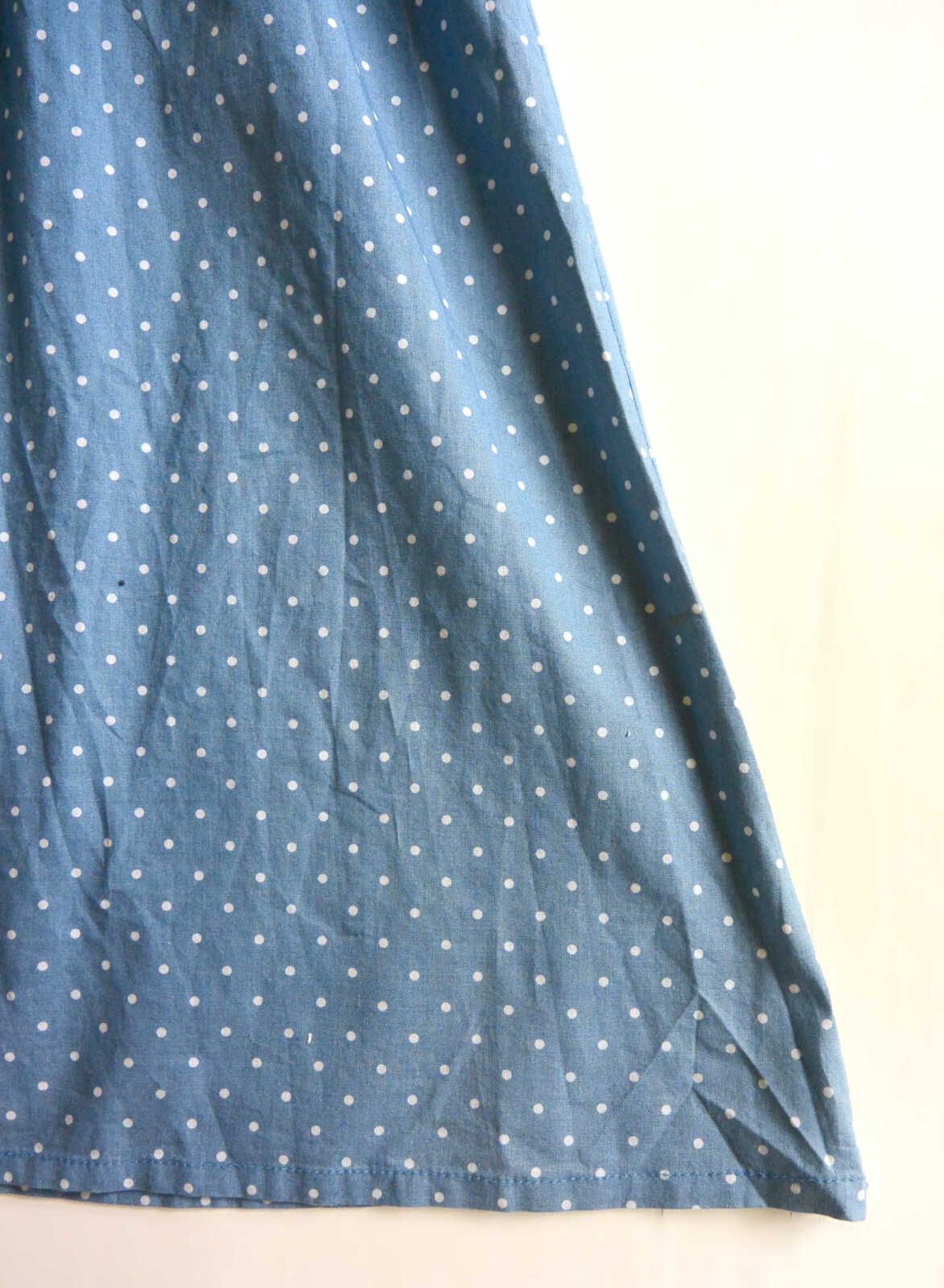 Robe courte bretelles bleu pois blanc « pin up » Bilook© T.16ans