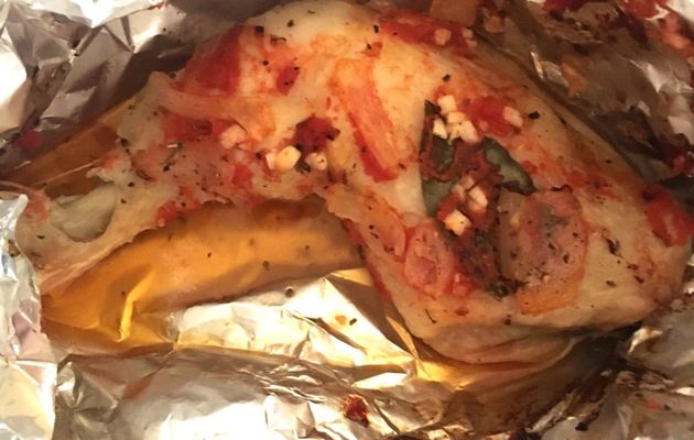 Poulet provençal en papillote 