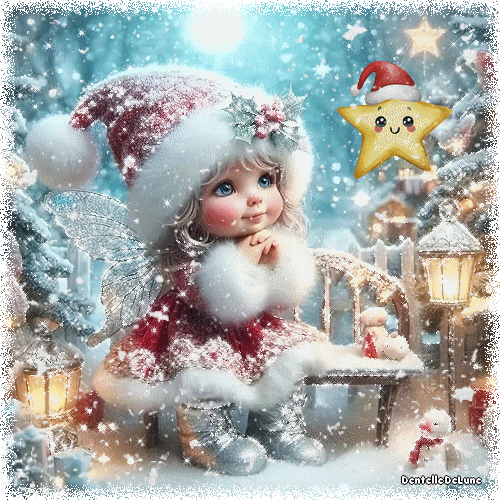 Gif animé - hiver - Noël - petite fille