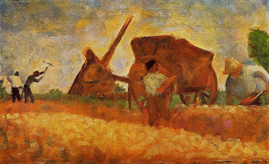 Georges Seurat (Paris 2 décembre 1859 - Paris 29 mars 1891), peintre français, pionnier du pointillisme et du divisionnisme que l'on peut qualifier d'impressionnisme scientifique. Peintre de genre, figures, portraits, paysages animés, paysages, pe