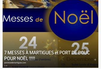 7 MESSES À MARTIGUES ET PORT DE BOUC POUR NOËL !!!!!