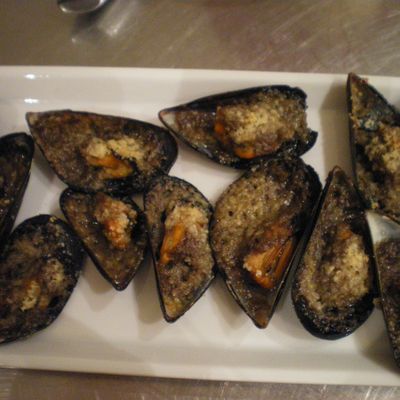 Moules gratinées