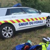 Accident à Panissières : la voiture du Smur de Feurs termine dans le fossé
