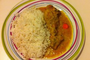 Poulet au coco accompagner de riz