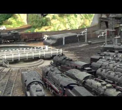 Train miniature HO Chalindrais ligne 2 (2ème réseau d'André Gay) vidéo 75