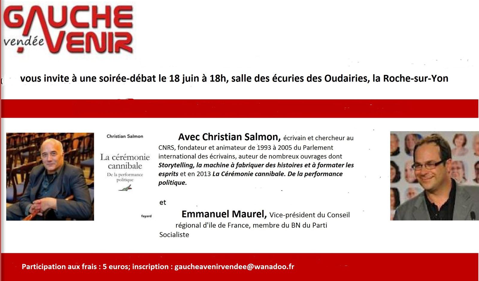 Soirée-débat &quot;politique et communication&quot; avec Christian Salmon et Emmanuel Maurel