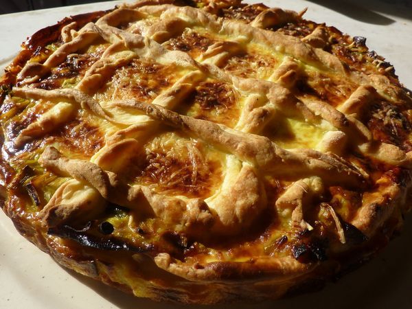 Quiche aux poireaux curry-miel