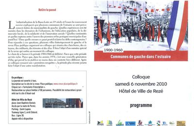 Colloque à Rezé le 6 novembre : Communes de gauche dans l'estuaire