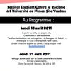 Festival Étudiant Contre le Racisme : 18 et 21 avril 2011