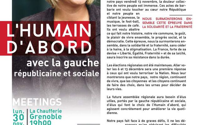 Tract de campagne suite aux attentats de Paris du 13 novembre