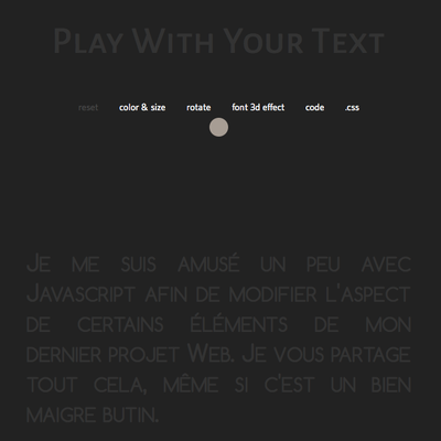 Webdesign : PlayWithYourText