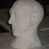 Sculpture modelage tête faience blance