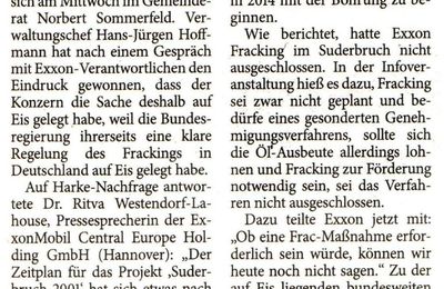 Harke 7.9.13 -- Exxon vertagt Bohren nach Öl bei Rodewald