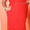 Saree style faux georgette rouge vif
