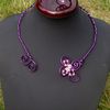 Collier aluminium violet et cristal swarovski et son bracelet