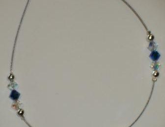Bracelet fil cablé argent perles de swarovski BF6