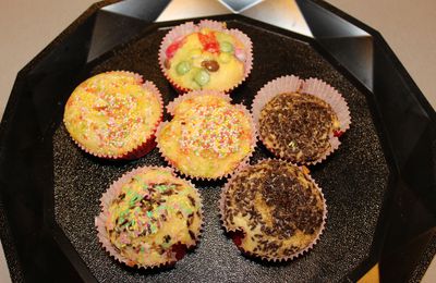 Muffins multicolores