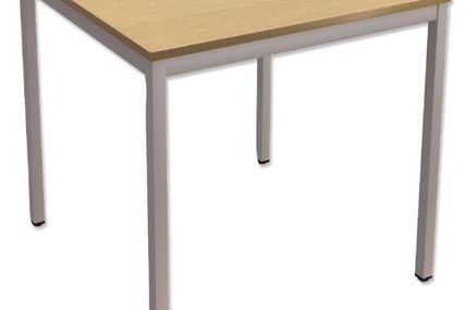 The cheapestonline Trexus Square Table with Silver Legs 18mm Top W750xD750xH725mm Oak