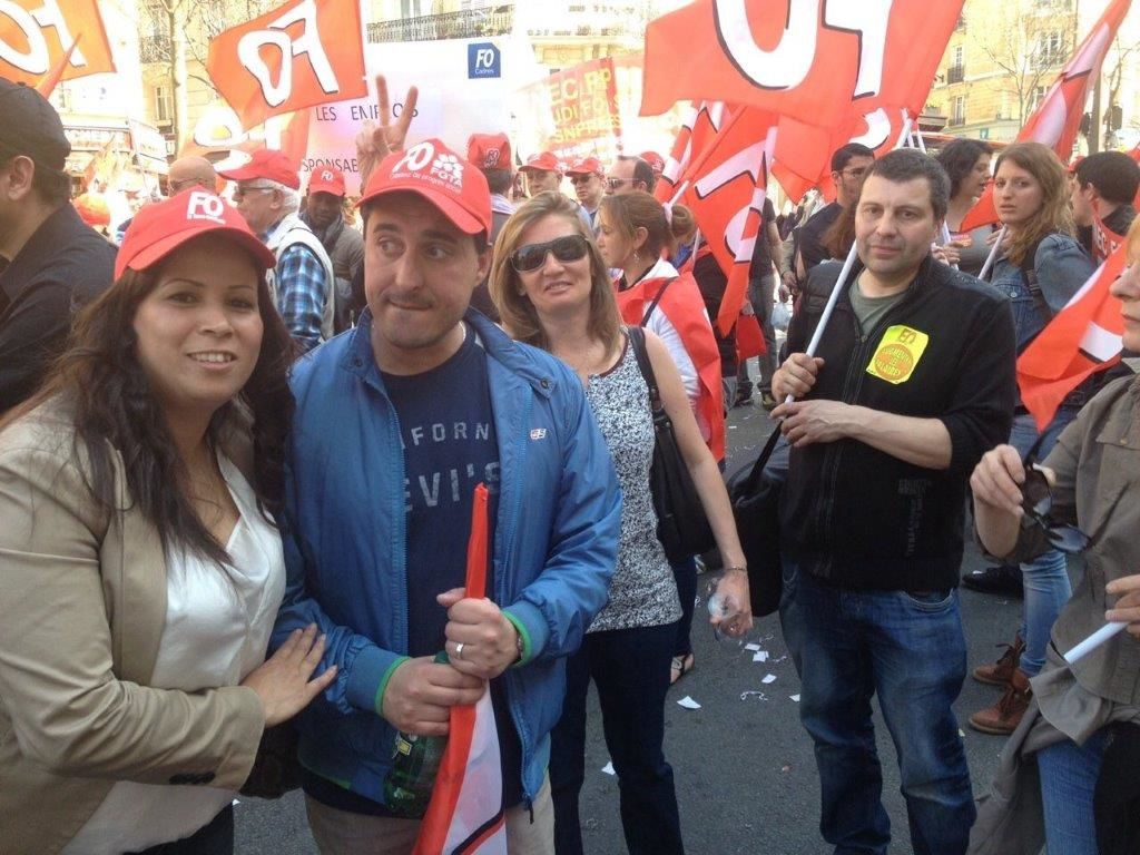 FO Erteco dans la mobilisation au milieu des drapeaux