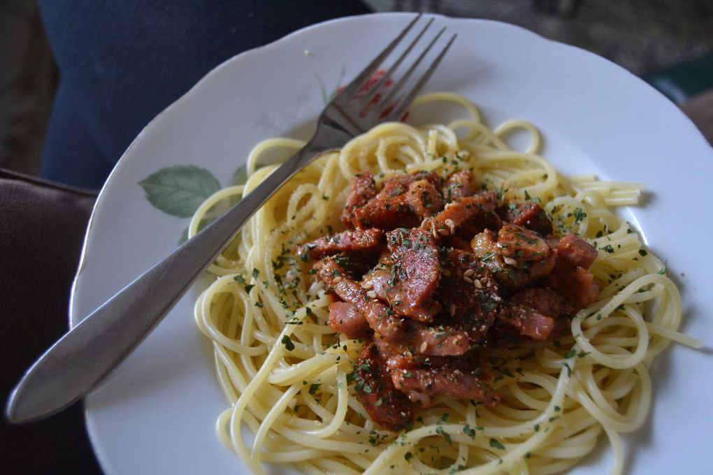 | PASTA CARBO-CHORIZO | sans crème fraiche :