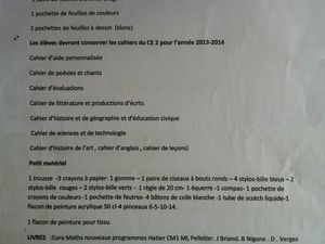 fourniture scolaire pour cm1 et Grande section Maternelle...