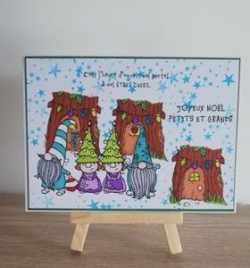 Carte Noel chez les gnomes